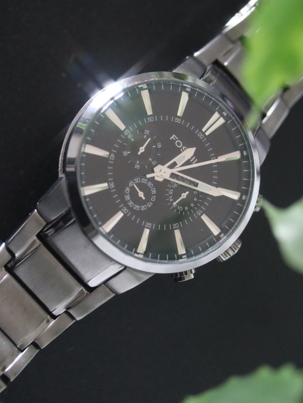 Fossil Men's Metal Bracelet Watch in Black and Silver